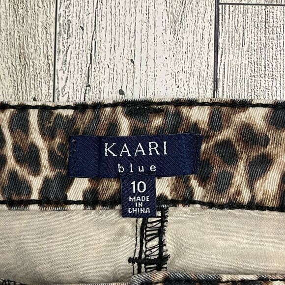 Kaari Blue Mid Rise Skinny Ankle Animal Print Jeans Size 10 - Picture 3 of 6